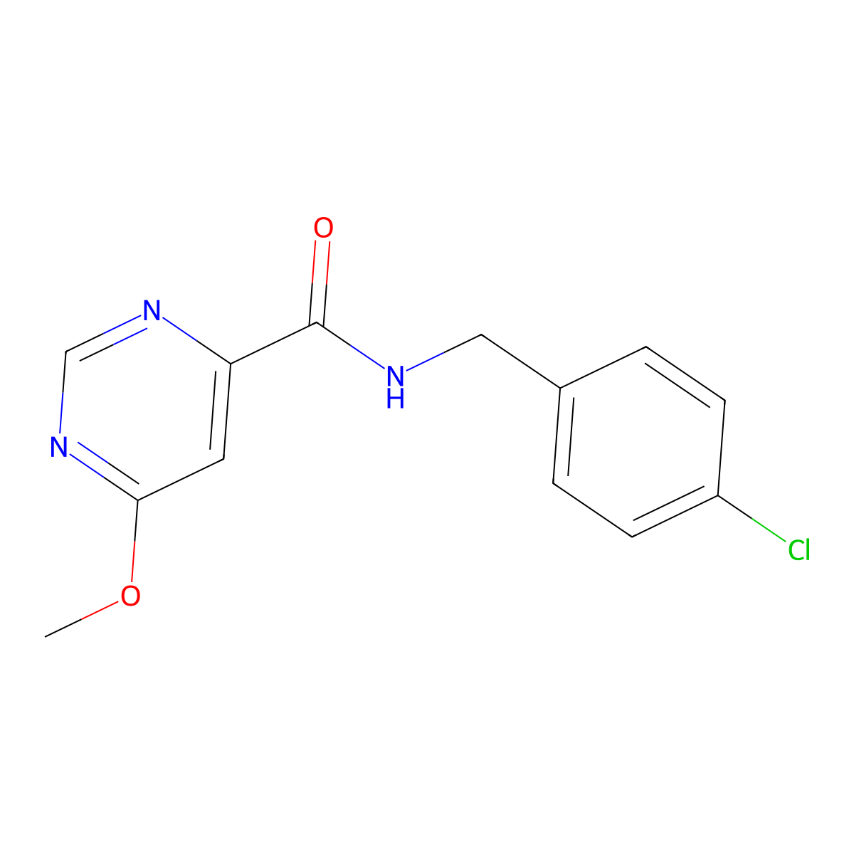 N-(4-chlorobenzyl)-6-methoxypyrimidine-4-carboxamide molecular structure, CAS 2034247-57-7