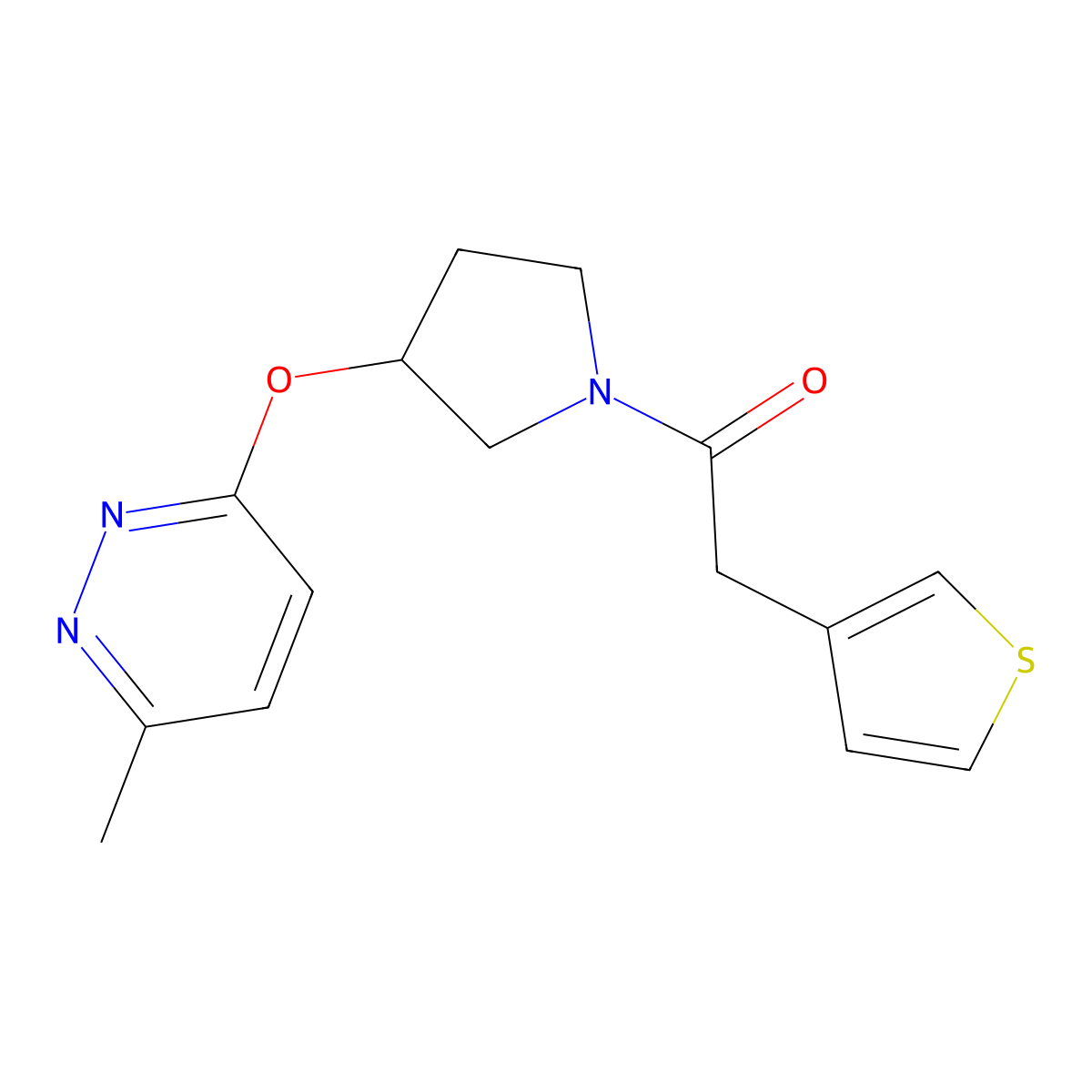 1-(3-((6-Methylpyridazin-3-yl)oxy)pyrrolidin-1-yl)-2-(thiophen-3-yl)ethanone molecular structure, CAS 2034247-58-8
