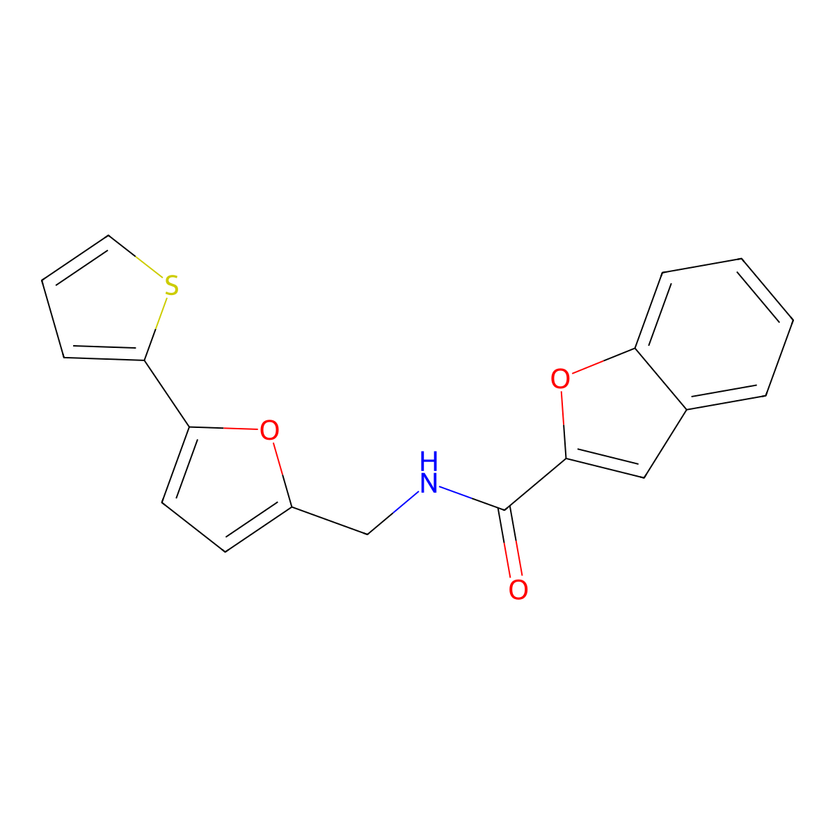 N-((5-(thiophen-2-yl)furan-2-yl)methyl)benzofuran-2-carboxamide molecular structure, CAS 2034247-61-3