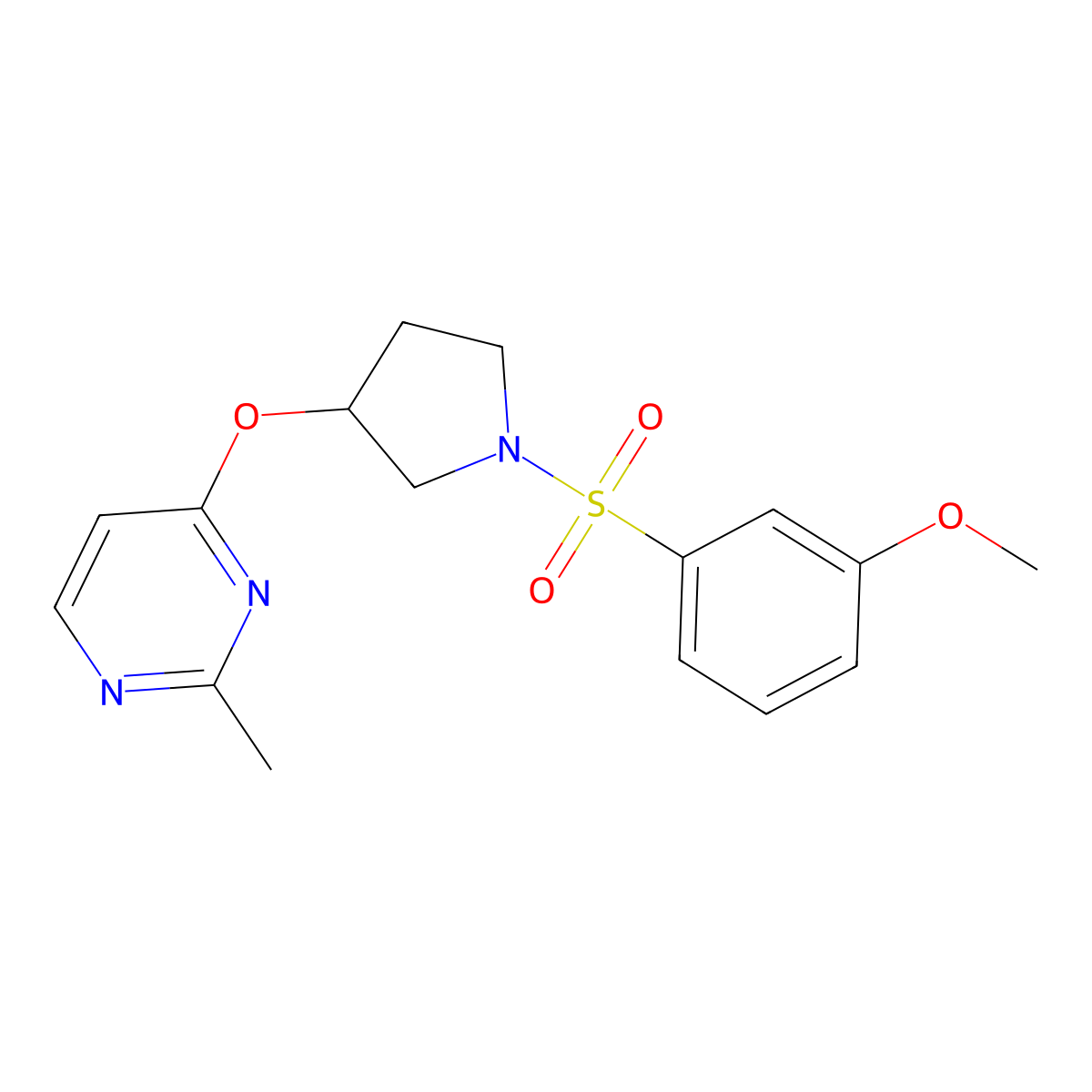 4-{[1-(3-Methoxybenzenesulfonyl)pyrrolidin-3-yl]oxy}-2-methylpyrimidine molecular structure, CAS 2034247-62-4