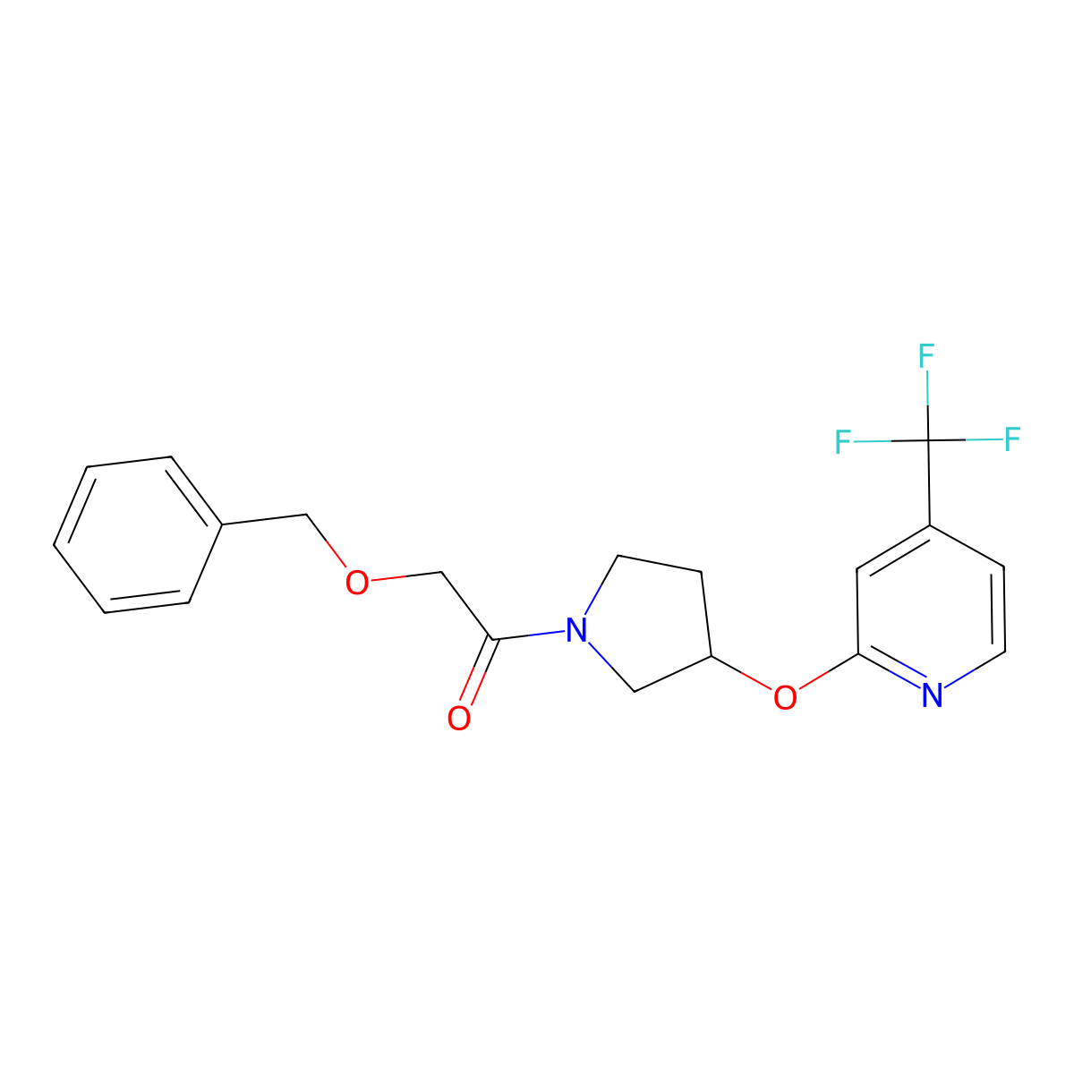 2-(Benzyloxy)-1-(3-((4-(trifluoromethyl)pyridin-2-yl)oxy)pyrrolidin-1-yl)ethanone molecular structure, CAS 2034247-63-5