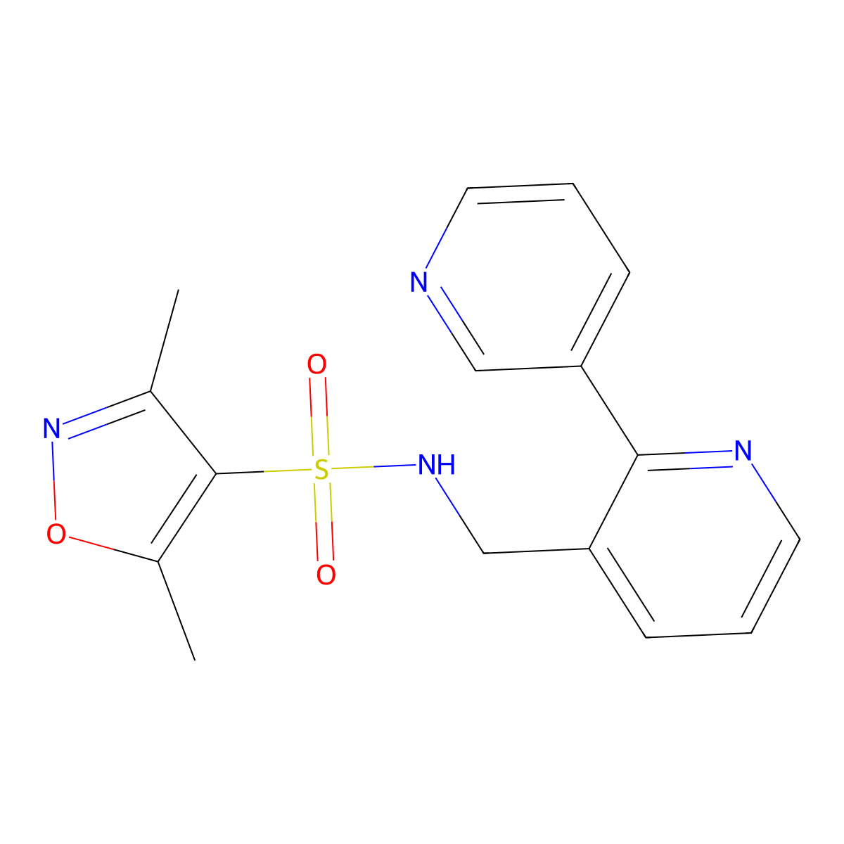 N-([2,3'-bipyridin]-3-ylmethyl)-3,5-dimethylisoxazole-4-sulfonamide molecular structure, CAS 2034247-65-7