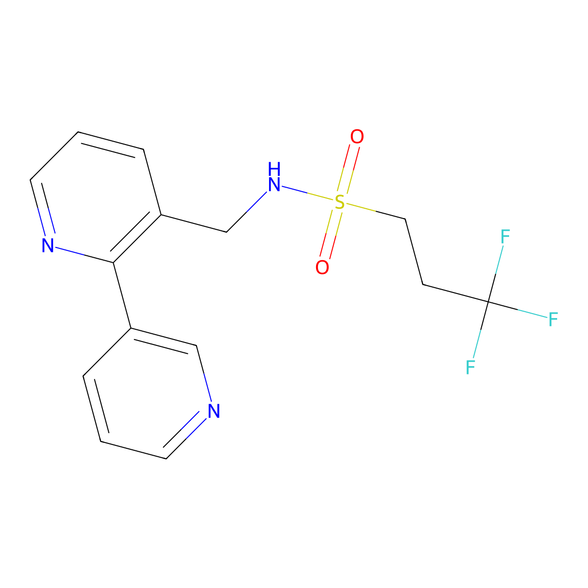N-([2,3'-bipyridin]-3-ylmethyl)-3,3,3-trifluoropropane-1-sulfonamide molecular structure, CAS 2034247-67-9