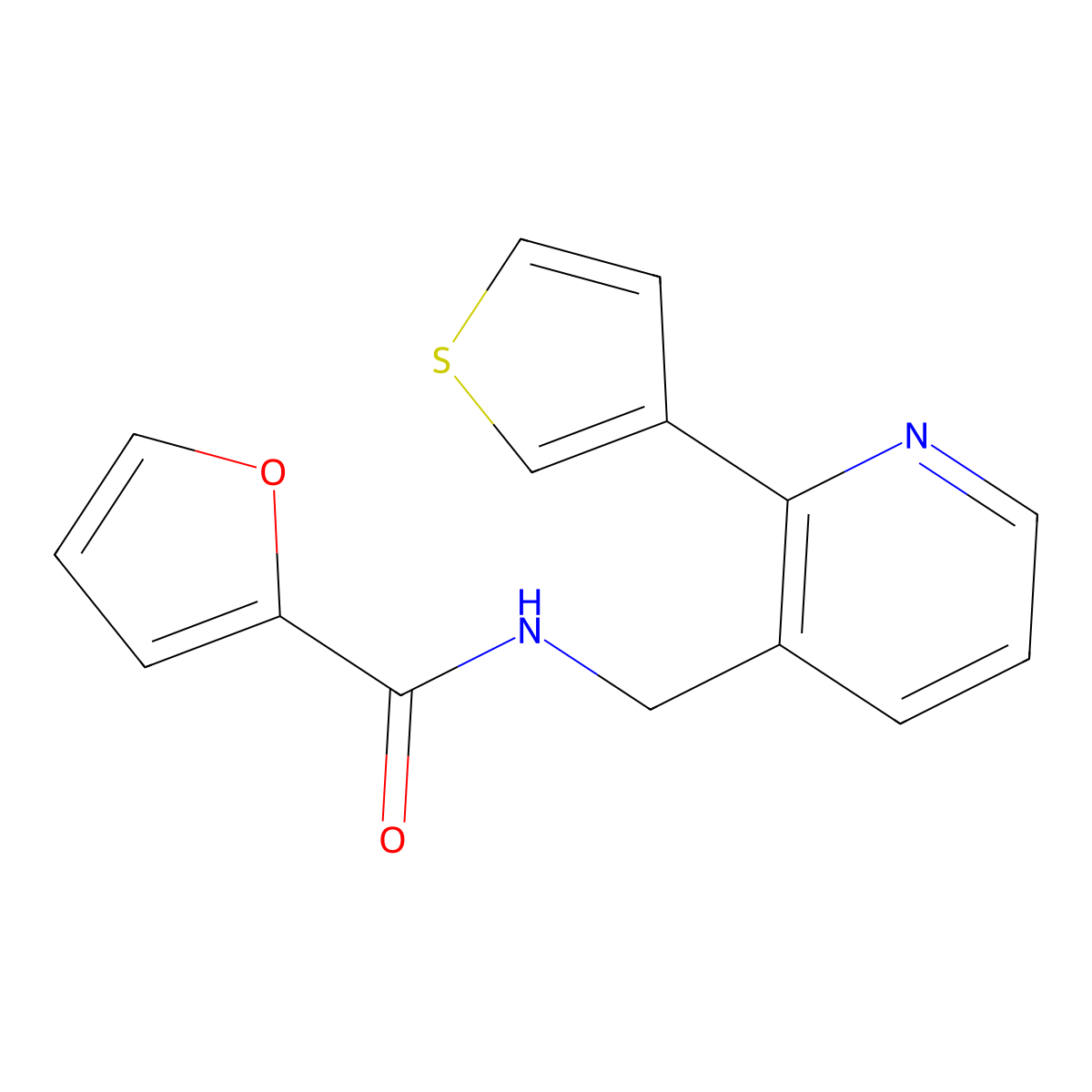 N-((2-(thiophen-3-yl)pyridin-3-yl)methyl)furan-2-carboxamide molecular structure, CAS 2034247-70-4