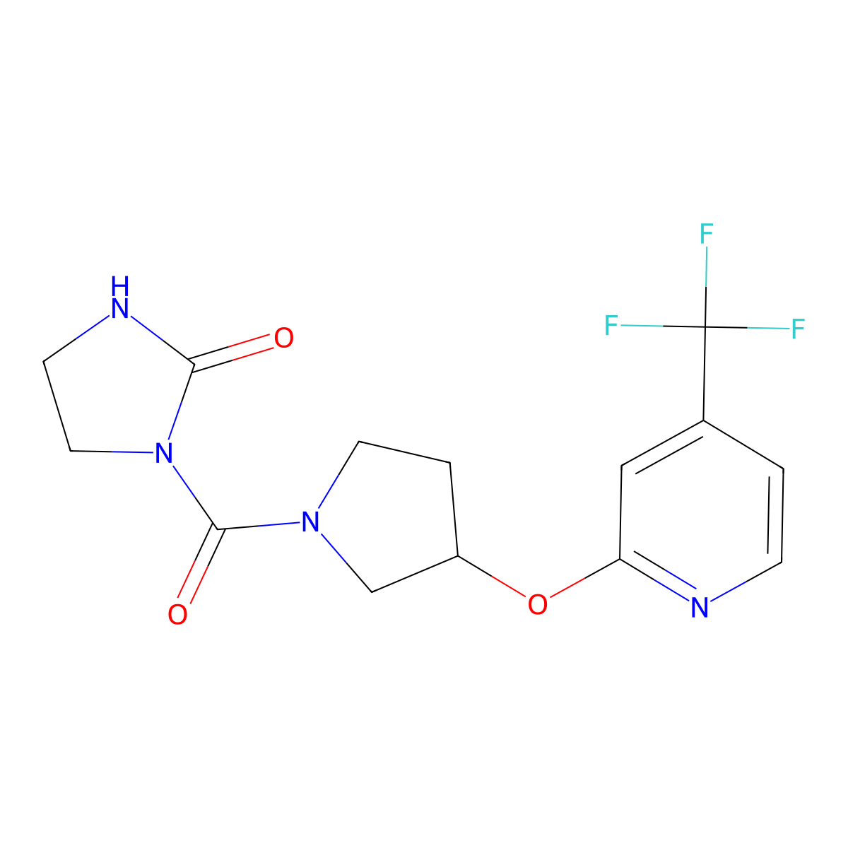 1-(3-((4-(Trifluoromethyl)pyridin-2-yl)oxy)pyrrolidine-1-carbonyl)imidazolidin-2-one molecular structure, CAS 2034247-71-5