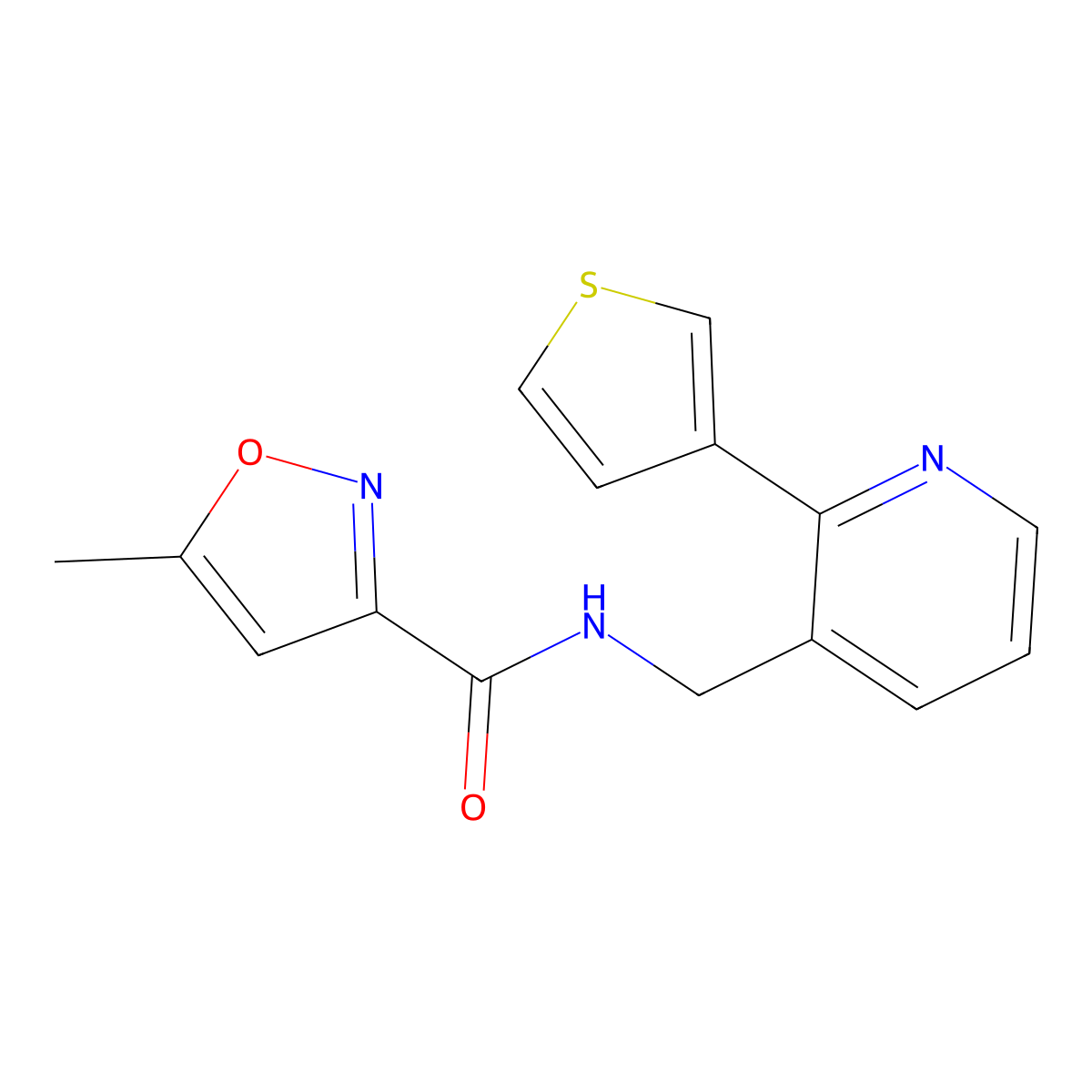 5-methyl-N-((2-(thiophen-3-yl)pyridin-3-yl)methyl)isoxazole-3-carboxamide molecular structure, CAS 2034247-73-7