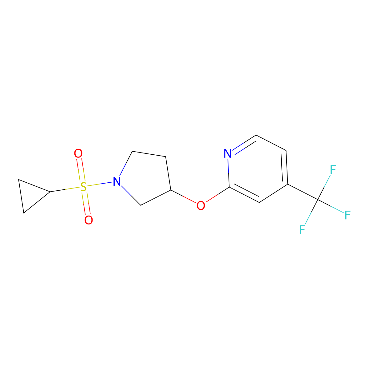 2-((1-(Cyclopropylsulfonyl)pyrrolidin-3-yl)oxy)-4-(trifluoromethyl)pyridine molecular structure, CAS 2034247-74-8