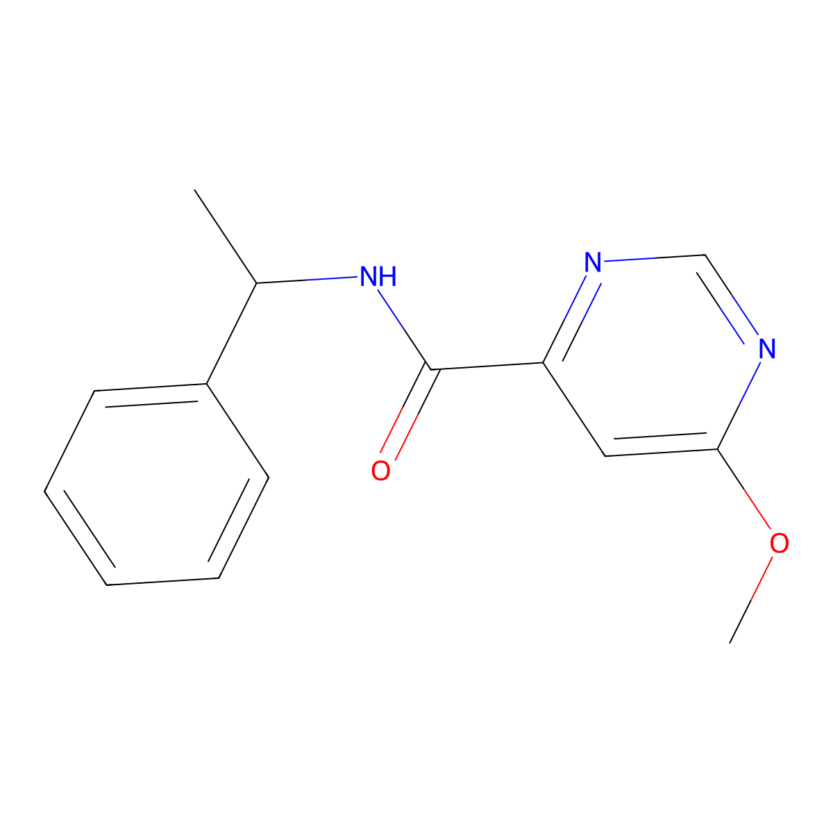 6-methoxy-N-(1-phenylethyl)pyrimidine-4-carboxamide molecular structure, CAS 2034247-98-6