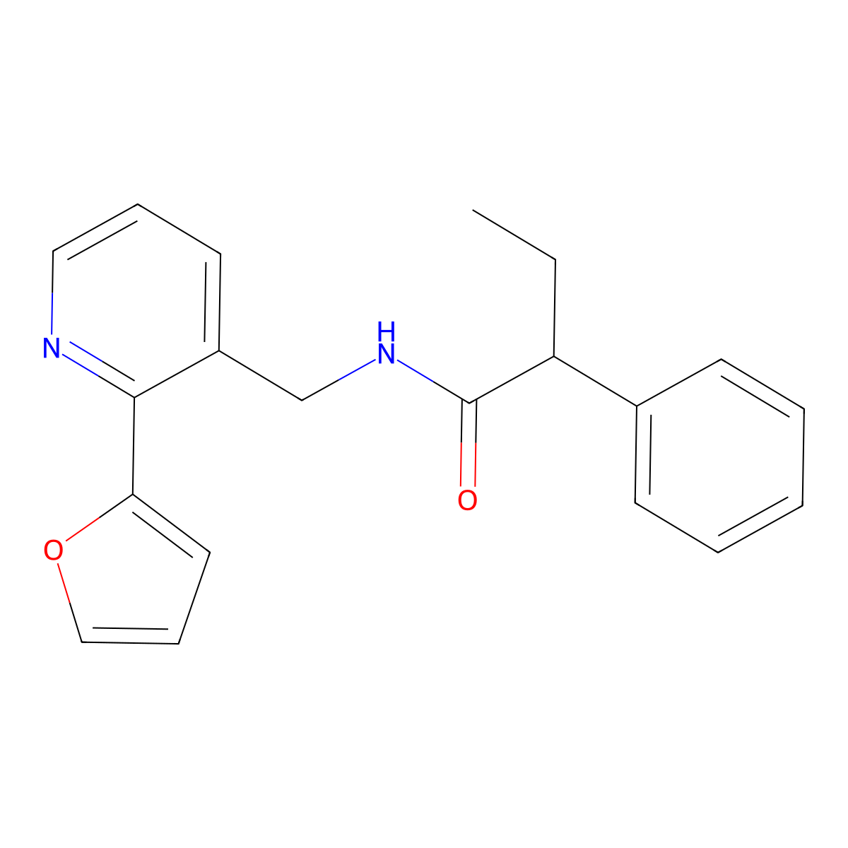 N-{[2-(furan-2-yl)pyridin-3-yl]methyl}-2-phenylbutanamide molecular structure, CAS 2034248-23-0