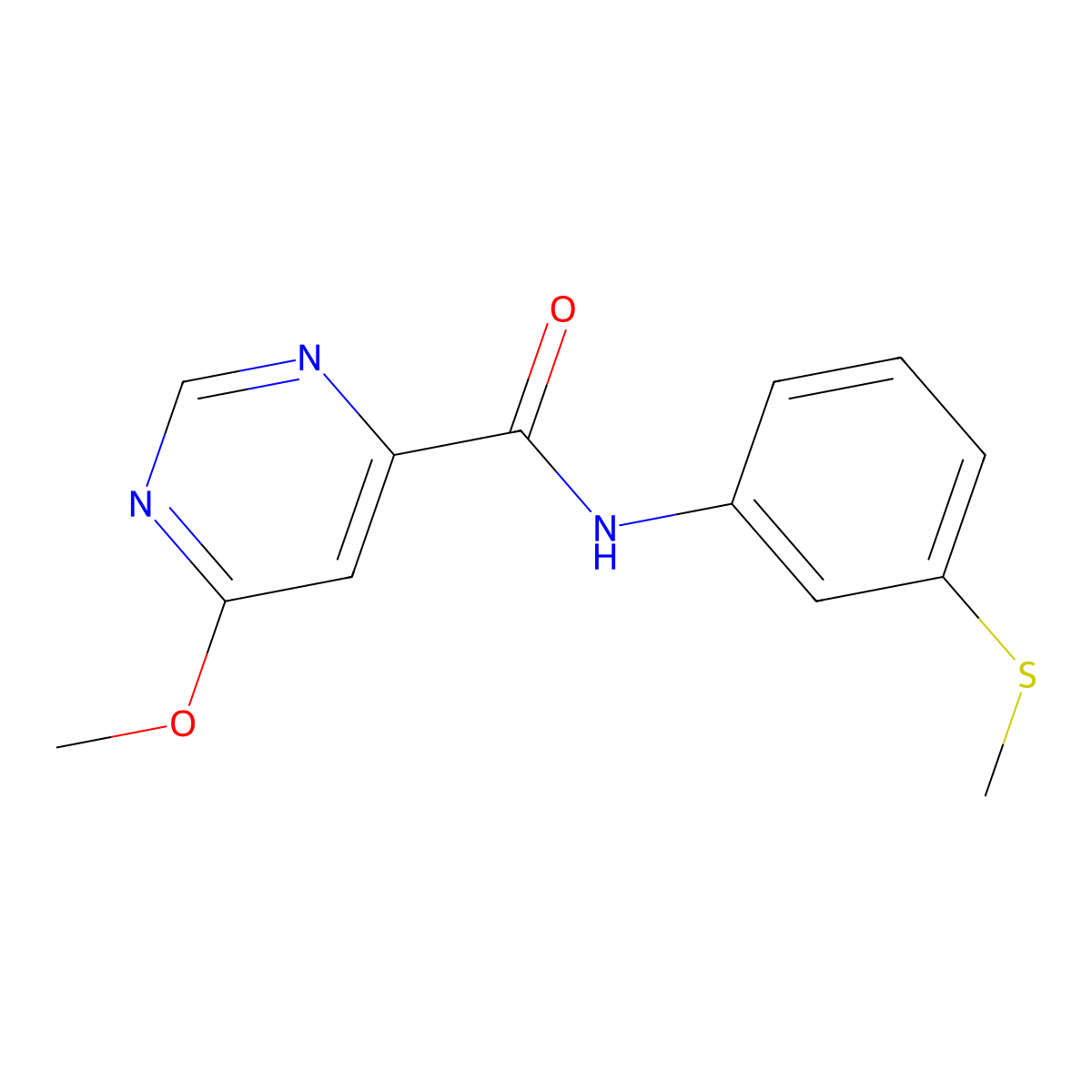 6-methoxy-N-(3-(methylthio)phenyl)pyrimidine-4-carboxamide molecular structure, CAS 2034248-39-8