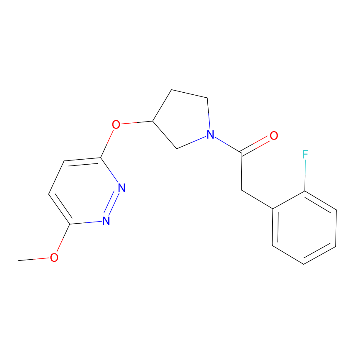 2-(2-Fluorophenyl)-1-(3-((6-methoxypyridazin-3-yl)oxy)pyrrolidin-1-yl)ethanone molecular structure, CAS 2034248-61-6
