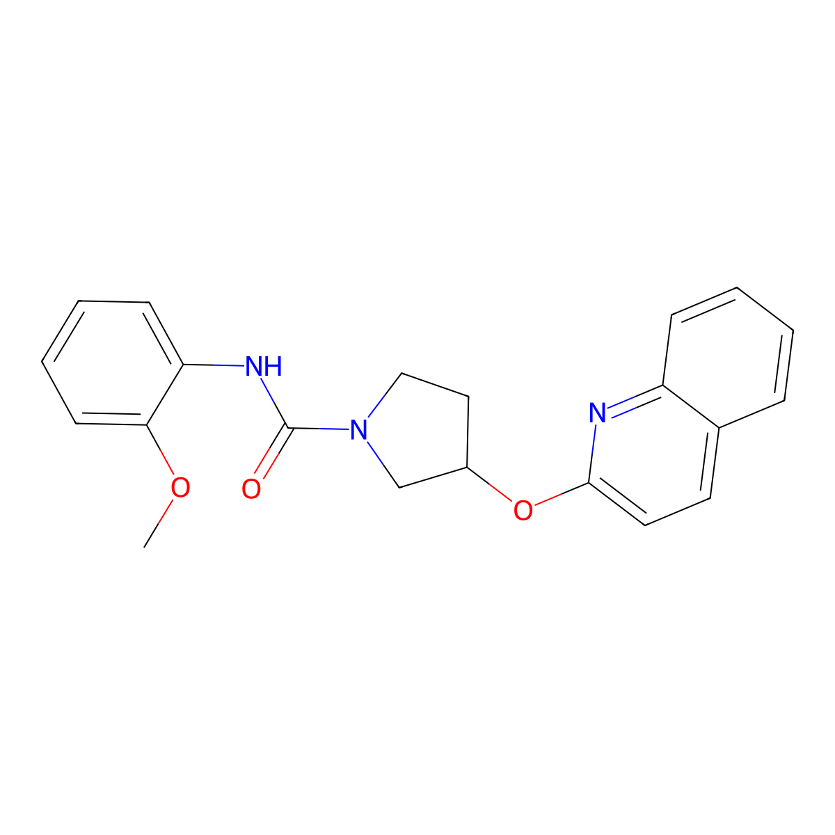 N-(2-methoxyphenyl)-3-(quinolin-2-yloxy)pyrrolidine-1-carboxamide molecular structure, CAS 2034248-66-1