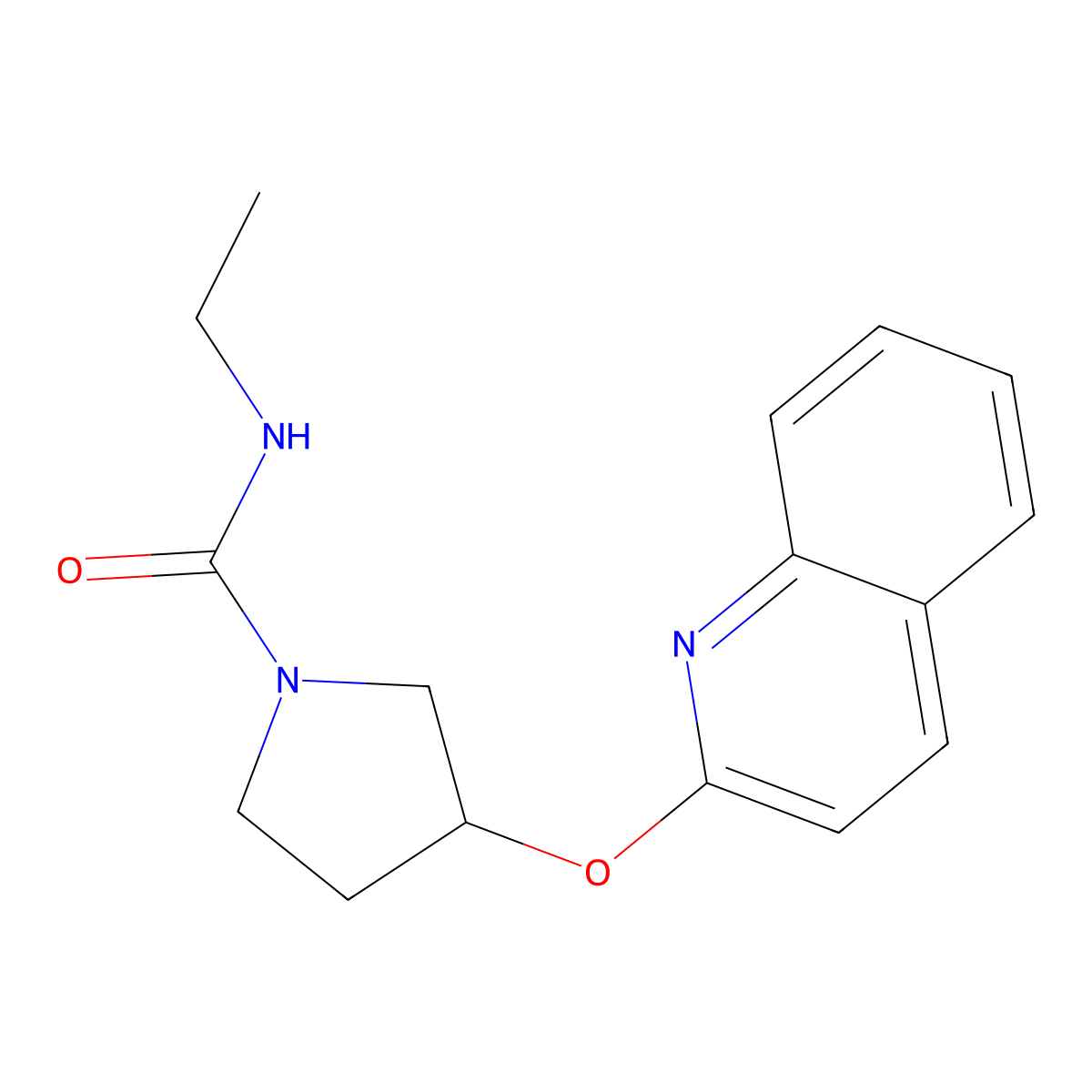 N-ethyl-3-(quinolin-2-yloxy)pyrrolidine-1-carboxamide molecular structure, CAS 2034248-69-4