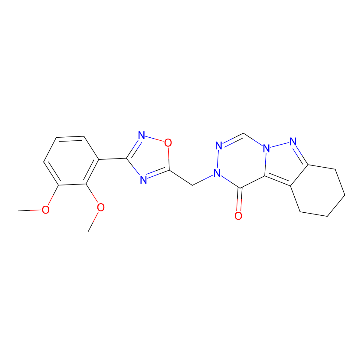 2-((3-(2,3-dimethoxyphenyl)-1,2,4-oxadiazol-5-yl)methyl)-7,8,9,10-tetrahydro-[1,2,4]triazino[4,5-b]indazol-1(2H)-one molecular structure, CAS 2034248-77-4