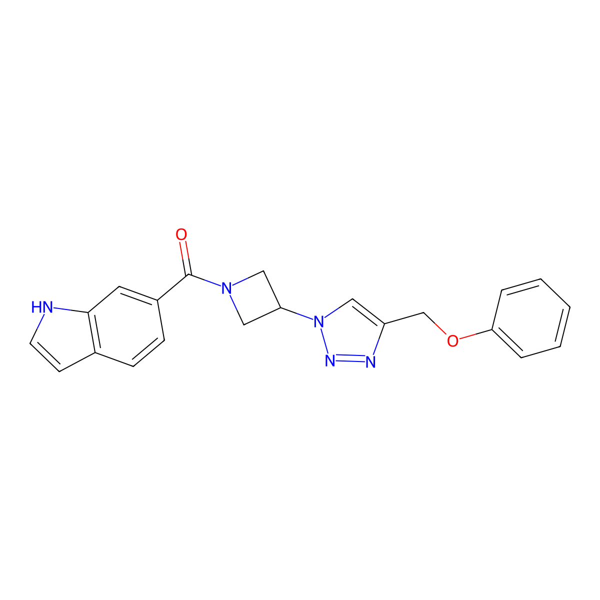 (1H-indol-6-yl)(3-(4-(phenoxymethyl)-1H-1,2,3-triazol-1-yl)azetidin-1-yl)methanone molecular structure, CAS 2034248-78-5
