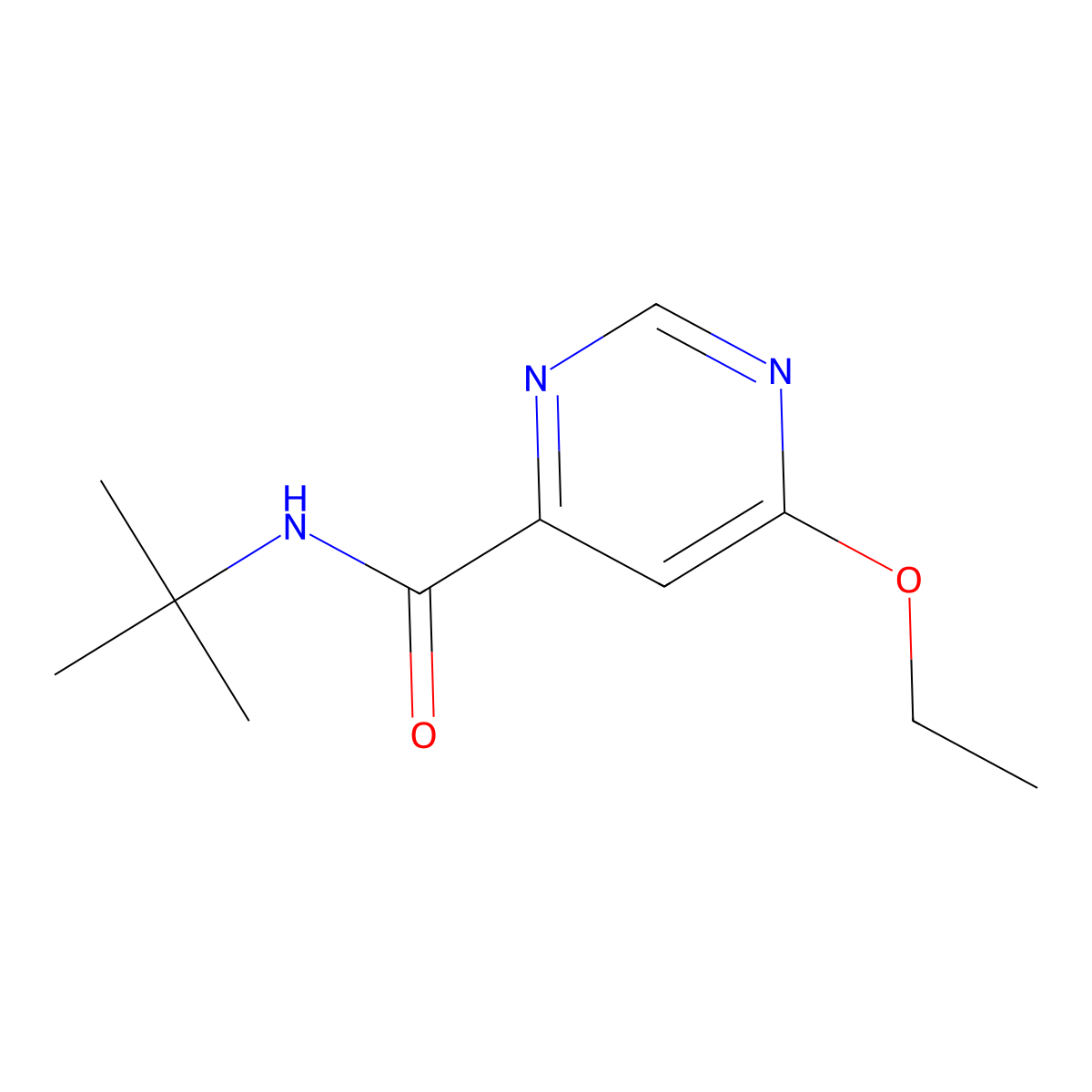 N-(tert-butyl)-6-ethoxypyrimidine-4-carboxamide molecular structure, CAS 2034248-84-3