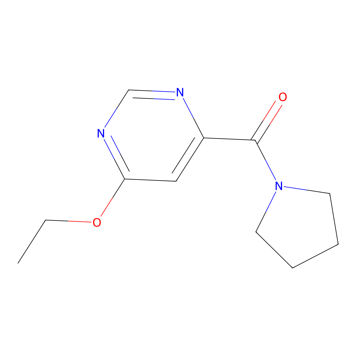 (6-Ethoxypyrimidin-4-yl)(pyrrolidin-1-yl)methanone molecular structure, CAS 2034248-88-7