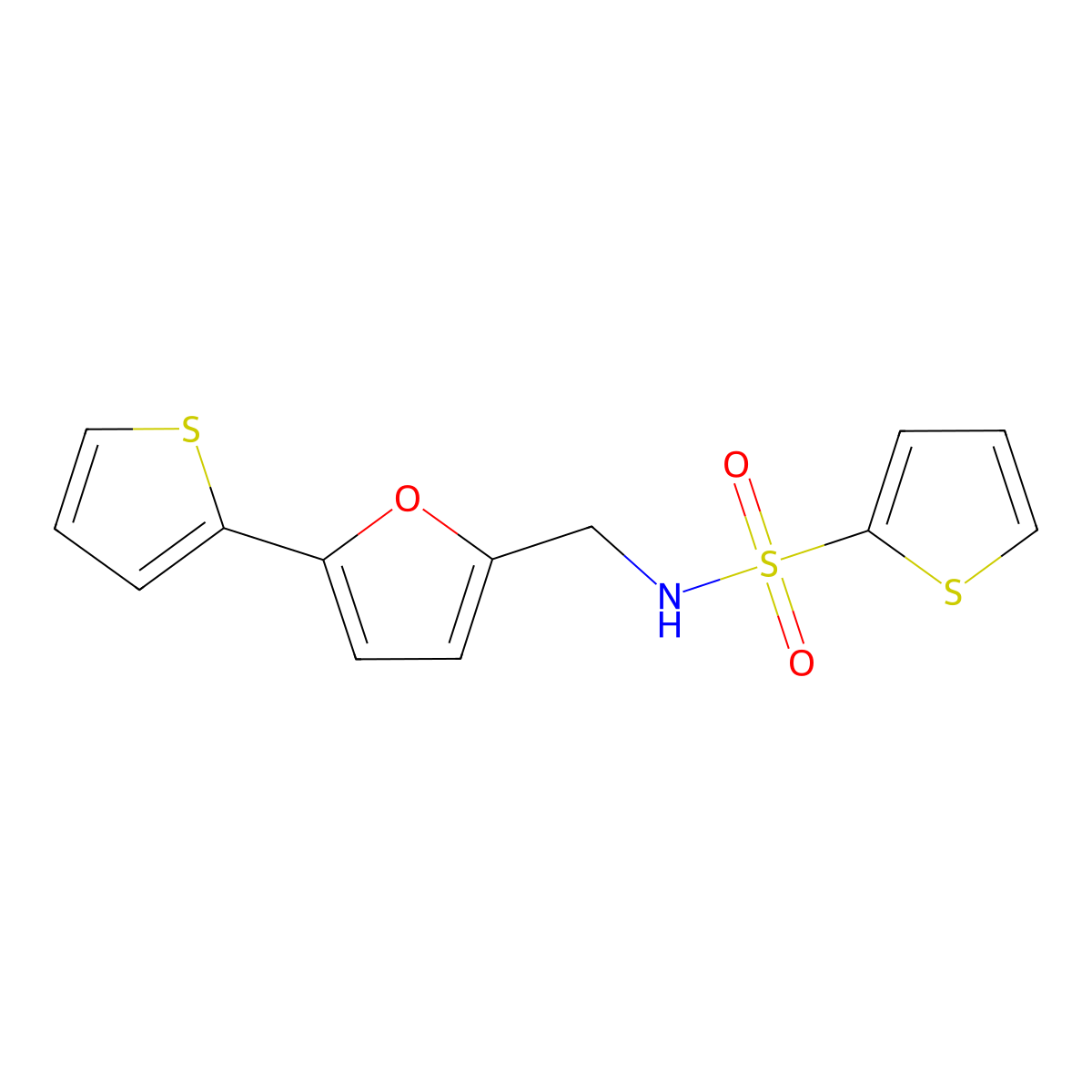 N-((5-(thiophen-2-yl)furan-2-yl)methyl)thiophene-2-sulfonamide molecular structure, CAS 2034249-00-6