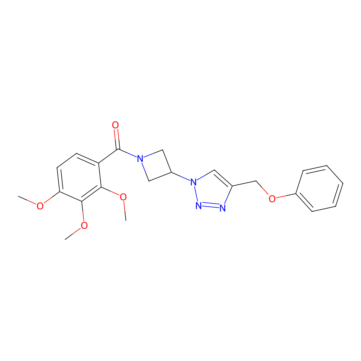 (3-(4-(phenoxymethyl)-1H-1,2,3-triazol-1-yl)azetidin-1-yl)(2,3,4-trimethoxyphenyl)methanone molecular structure, CAS 2034249-01-7