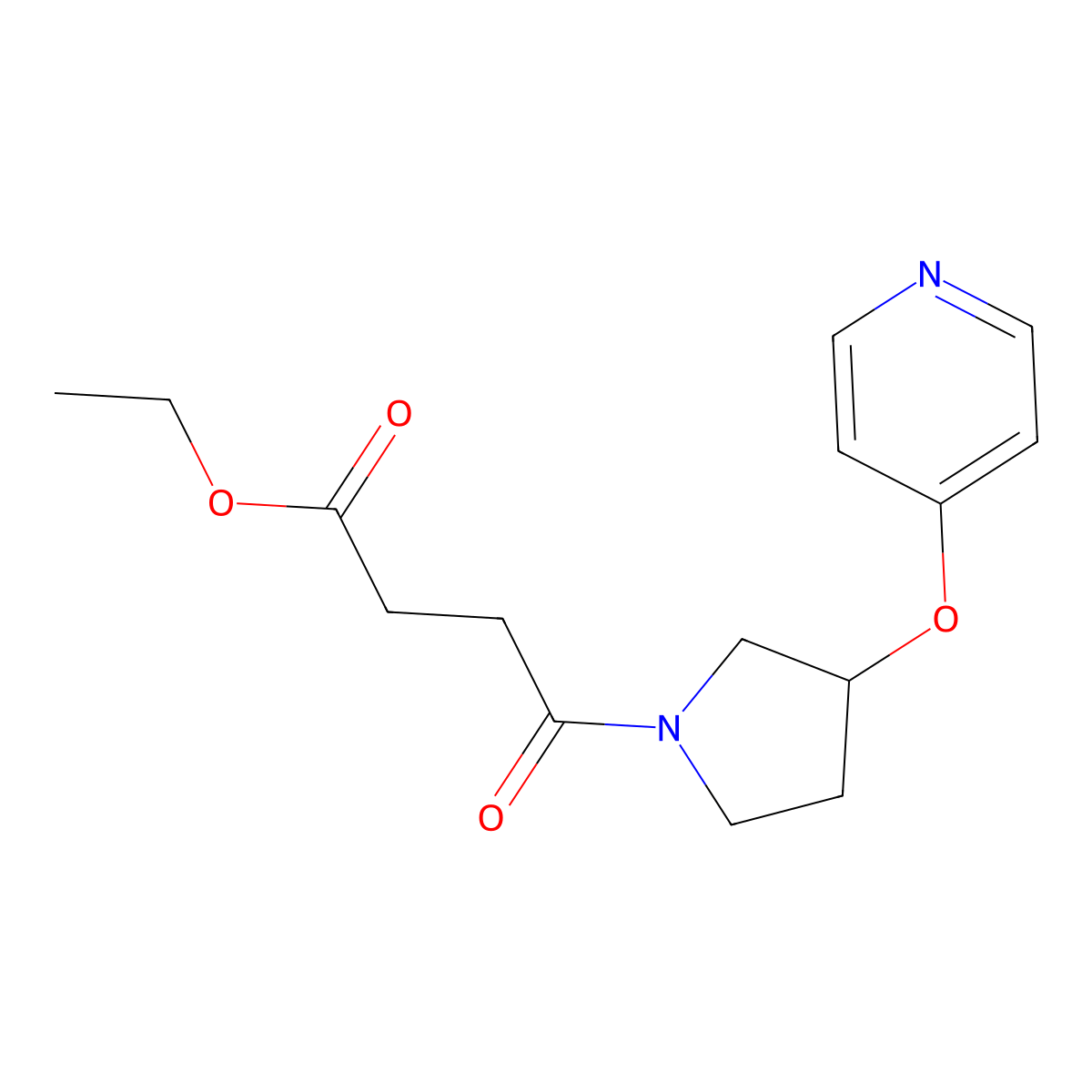 Ethyl 4-oxo-4-(3-(pyridin-4-yloxy)pyrrolidin-1-yl)butanoate molecular structure, CAS 2034249-14-2