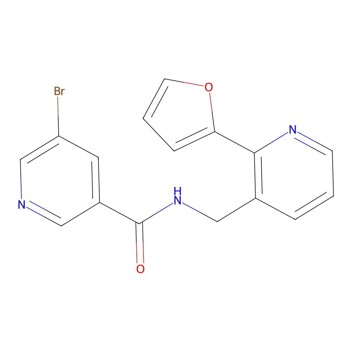 5-bromo-N-((2-(furan-2-yl)pyridin-3-yl)methyl)nicotinamide molecular structure, CAS 2034249-21-1