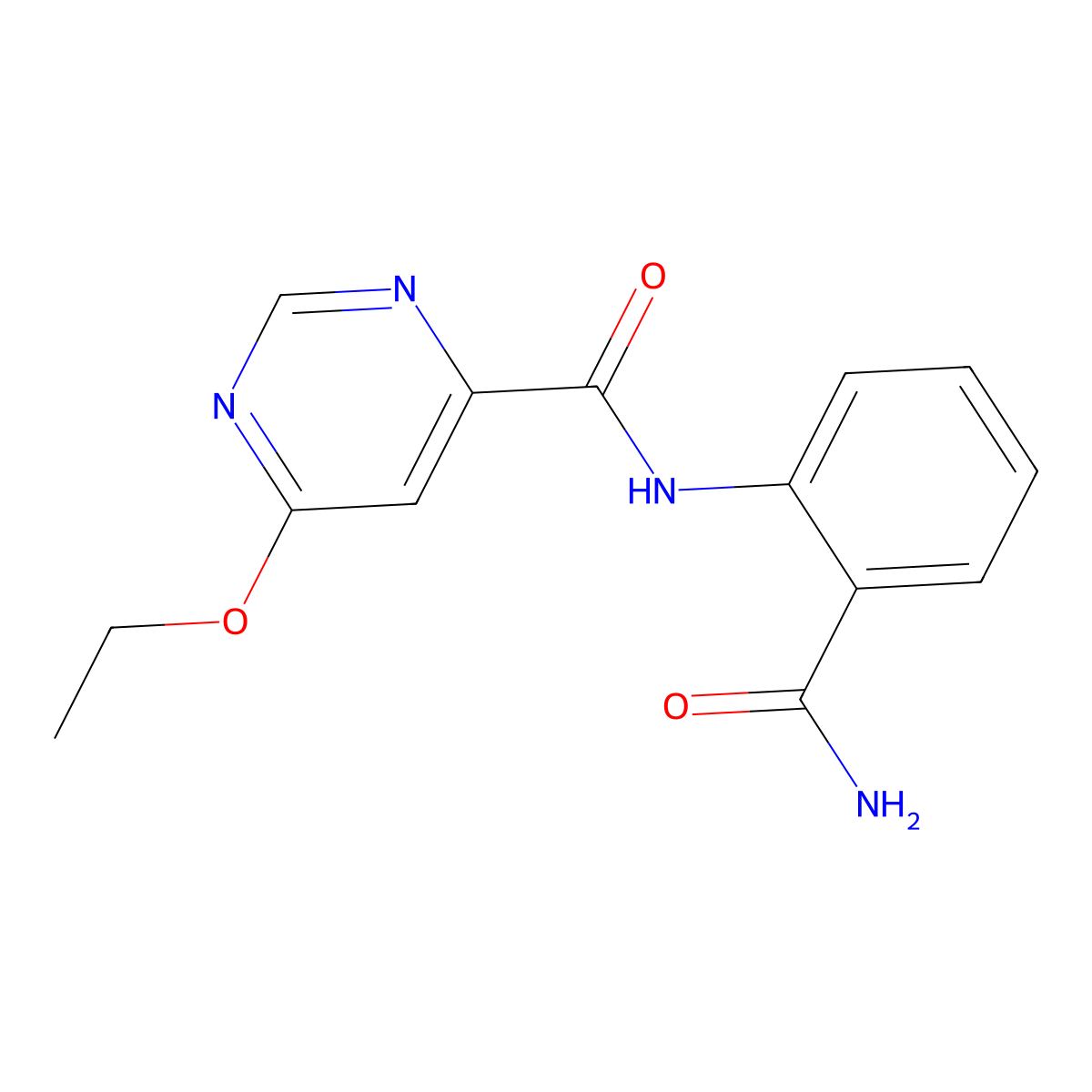 N-(2-carbamoylphenyl)-6-ethoxypyrimidine-4-carboxamide molecular structure, CAS 2034249-25-5