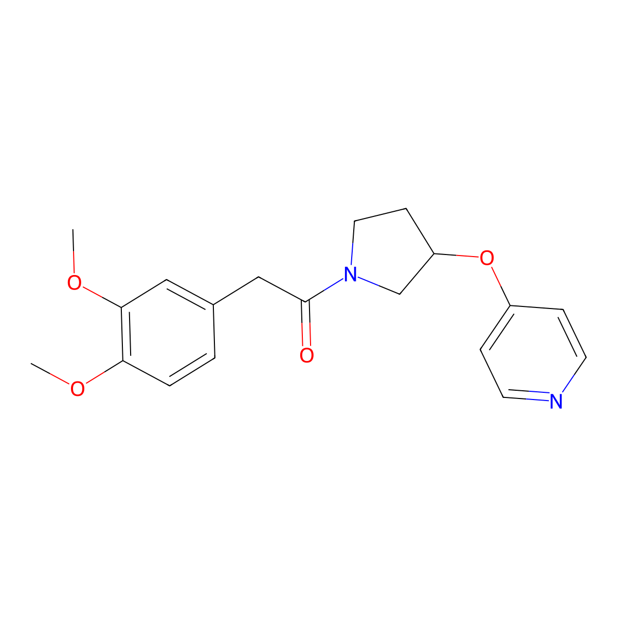 2-(3,4-Dimethoxyphenyl)-1-(3-(pyridin-4-yloxy)pyrrolidin-1-yl)ethanone molecular structure, CAS 2034249-30-2