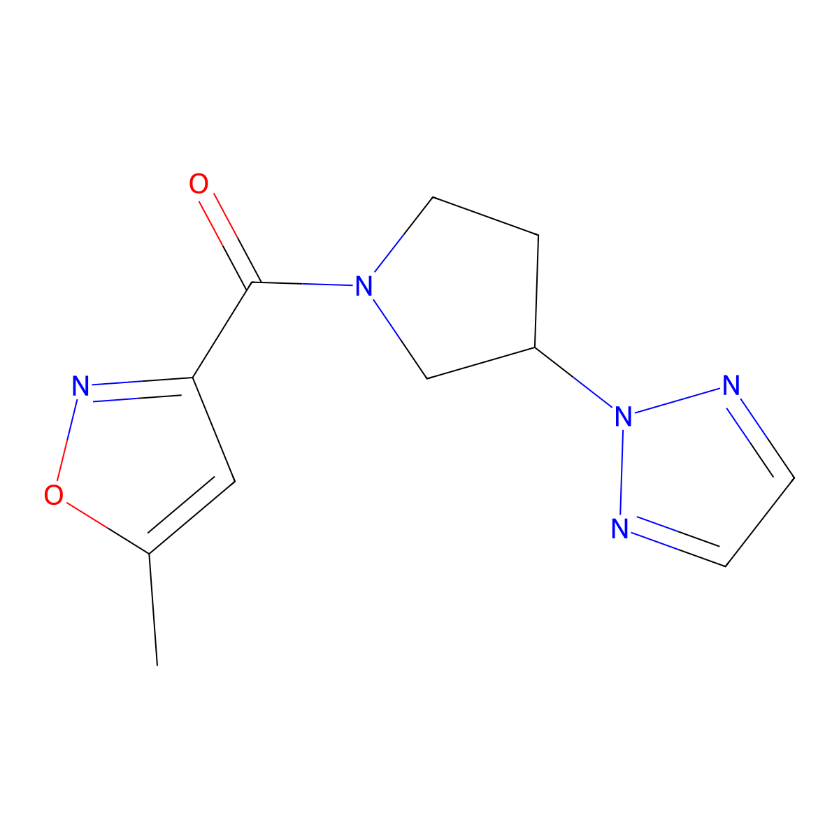 (3-(2H-1,2,3-triazol-2-yl)pyrrolidin-1-yl)(5-methylisoxazol-3-yl)methanone molecular structure, CAS 2034249-31-3