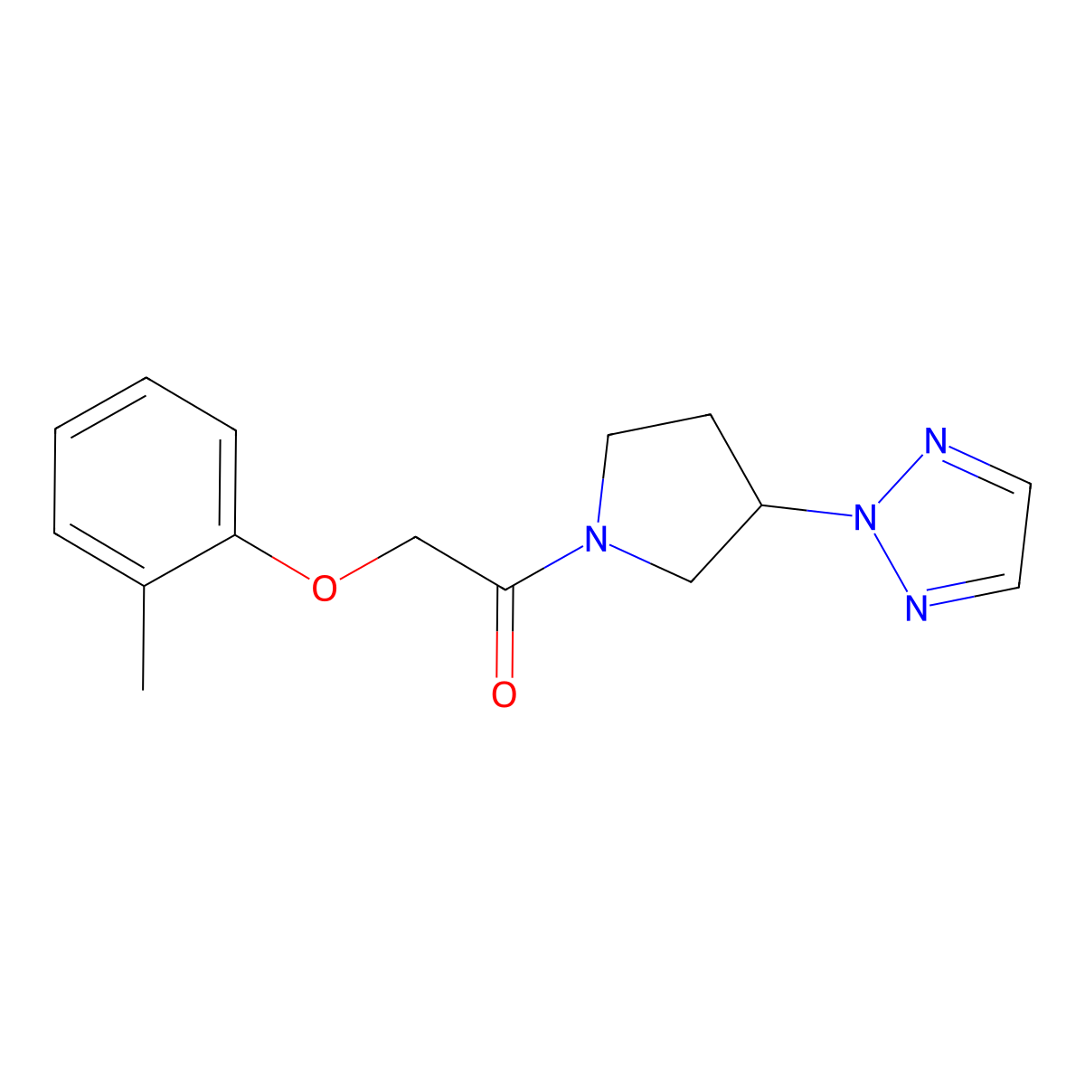 1-(3-(2H-1,2,3-triazol-2-yl)pyrrolidin-1-yl)-2-(o-tolyloxy)ethanone molecular structure, CAS 2034249-40-4