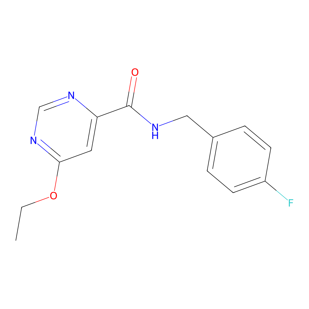 6-ethoxy-N-(4-fluorobenzyl)pyrimidine-4-carboxamide molecular structure, CAS 2034249-45-9