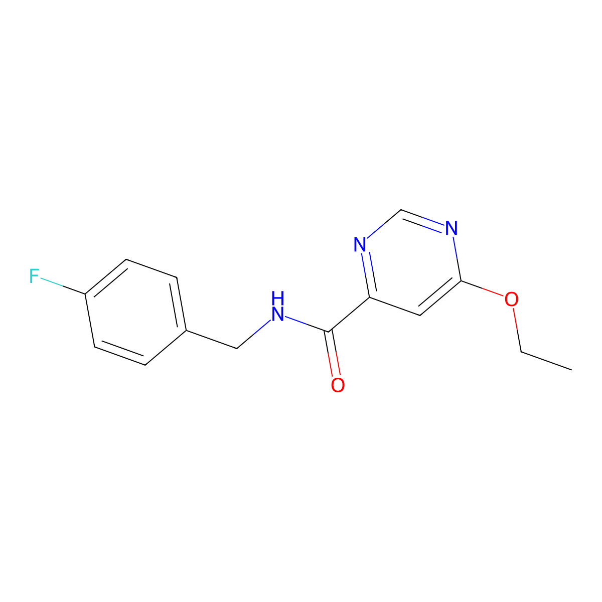 6-ethoxy-N-(4-fluorobenzyl)pyrimidine-4-carboxamide molecular structure, CAS 2034249-45-9