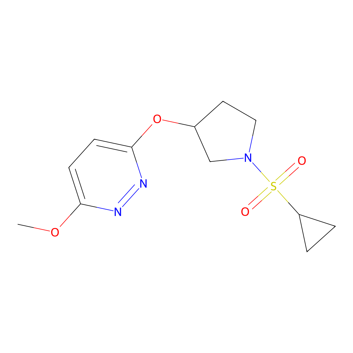 3-((1-(Cyclopropylsulfonyl)pyrrolidin-3-yl)oxy)-6-methoxypyridazine molecular structure, CAS 2034249-46-0