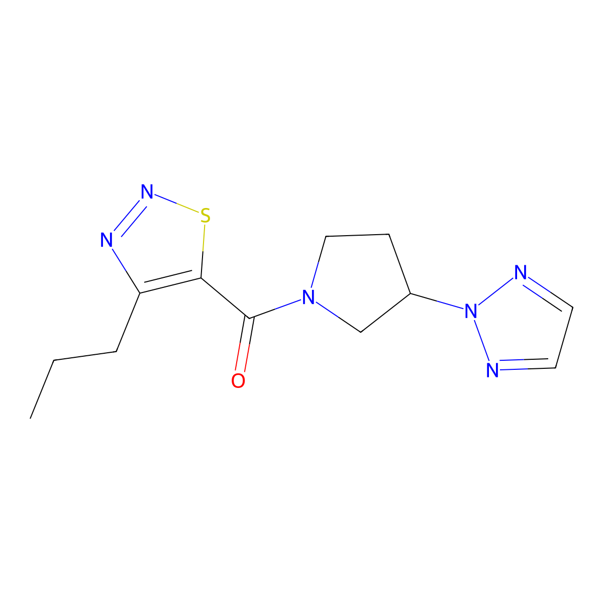 (3-(2H-1,2,3-triazol-2-yl)pyrrolidin-1-yl)(4-propyl-1,2,3-thiadiazol-5-yl)methanone molecular structure, CAS 2034249-47-1