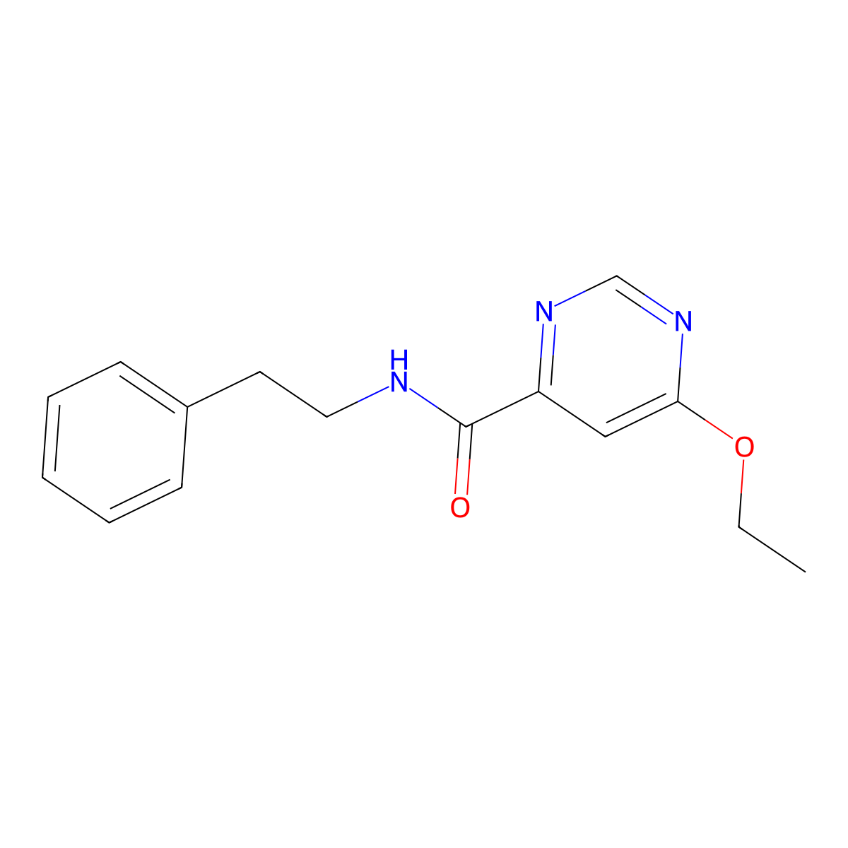 6-ethoxy-N-phenethylpyrimidine-4-carboxamide molecular structure, CAS 2034249-51-7