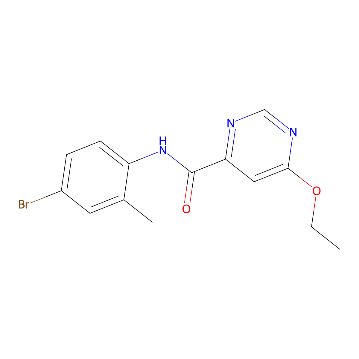 N-(4-bromo-2-methylphenyl)-6-ethoxypyrimidine-4-carboxamide molecular structure, CAS 2034249-55-1