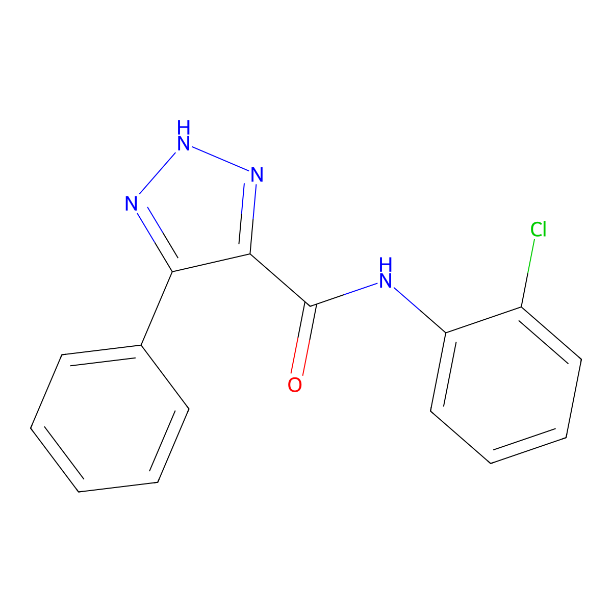 N-(2-chlorophenyl)-4-phenyl-1H-1,2,3-triazole-5-carboxamide molecular structure, CAS 2034249-68-6