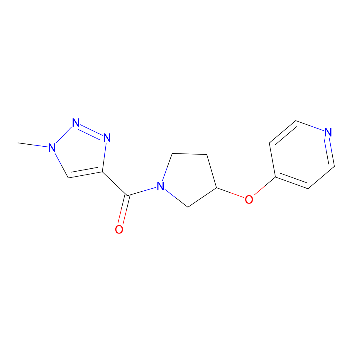 (1-methyl-1H-1,2,3-triazol-4-yl)(3-(pyridin-4-yloxy)pyrrolidin-1-yl)methanone molecular structure, CAS 2034249-69-7