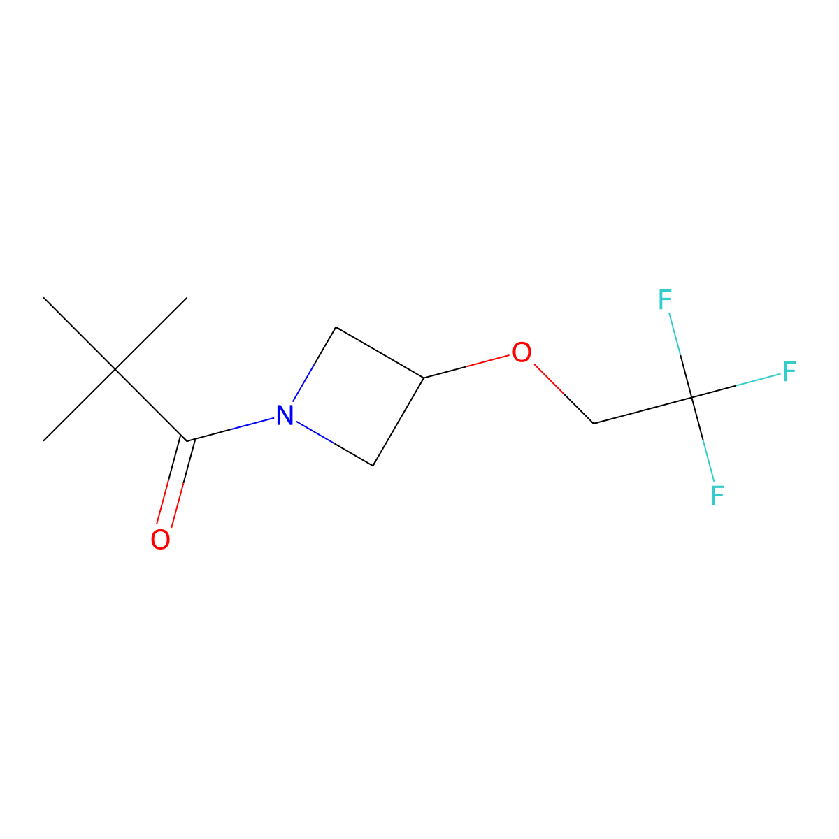 2,2-Dimethyl-1-(3-(2,2,2-trifluoroethoxy)azetidin-1-yl)propan-1-one molecular structure, CAS 2034249-71-1