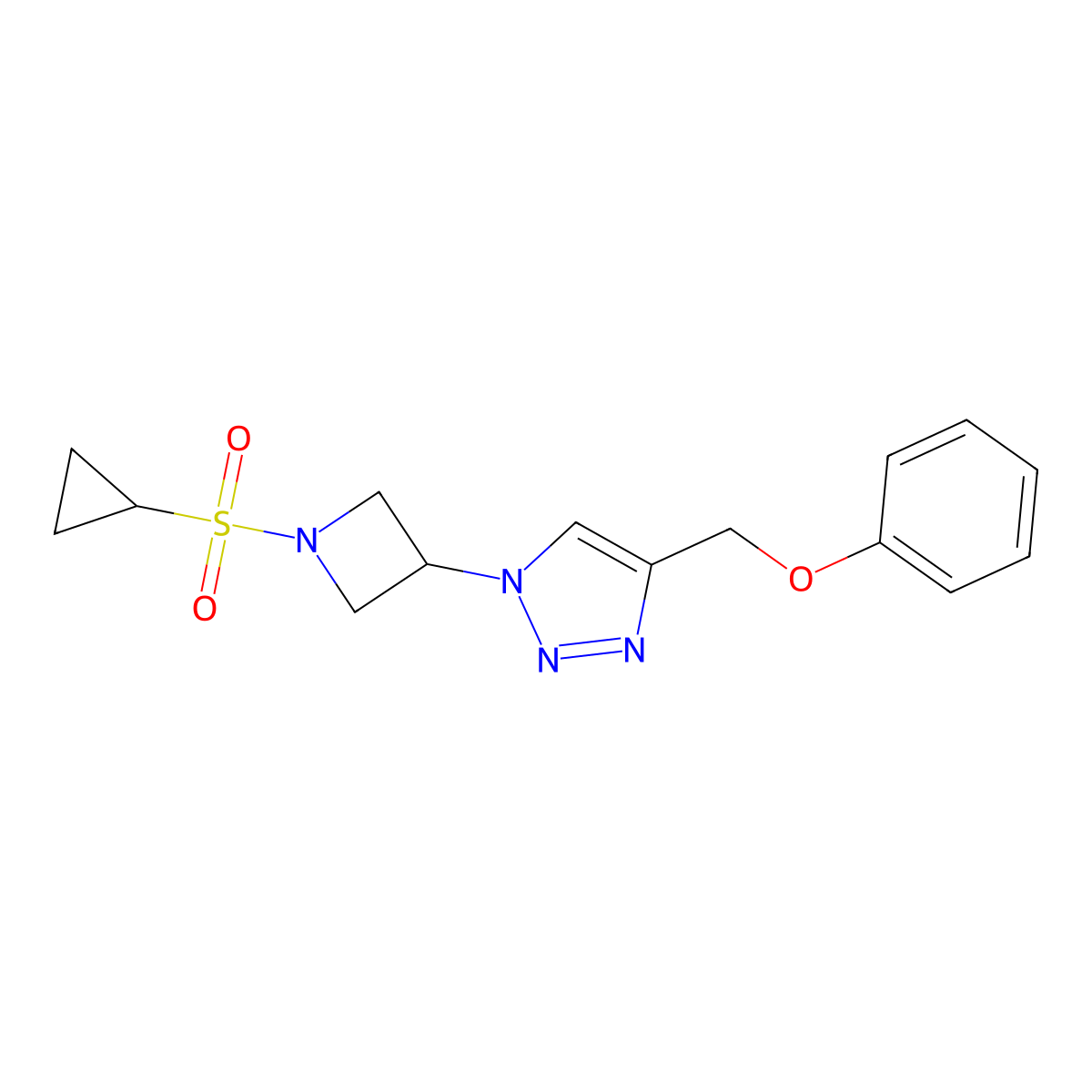 1-(1-(cyclopropylsulfonyl)azetidin-3-yl)-4-(phenoxymethyl)-1H-1,2,3-triazole molecular structure, CAS 2034249-75-5