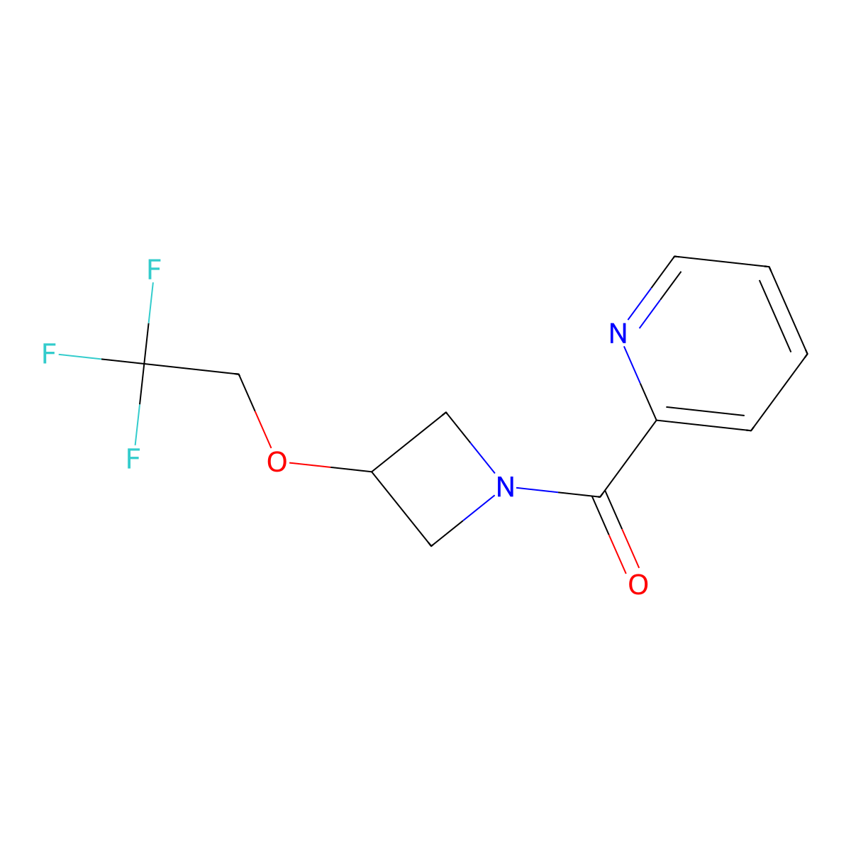 Pyridin-2-yl(3-(2,2,2-trifluoroethoxy)azetidin-1-yl)methanone molecular structure, CAS 2034249-76-6