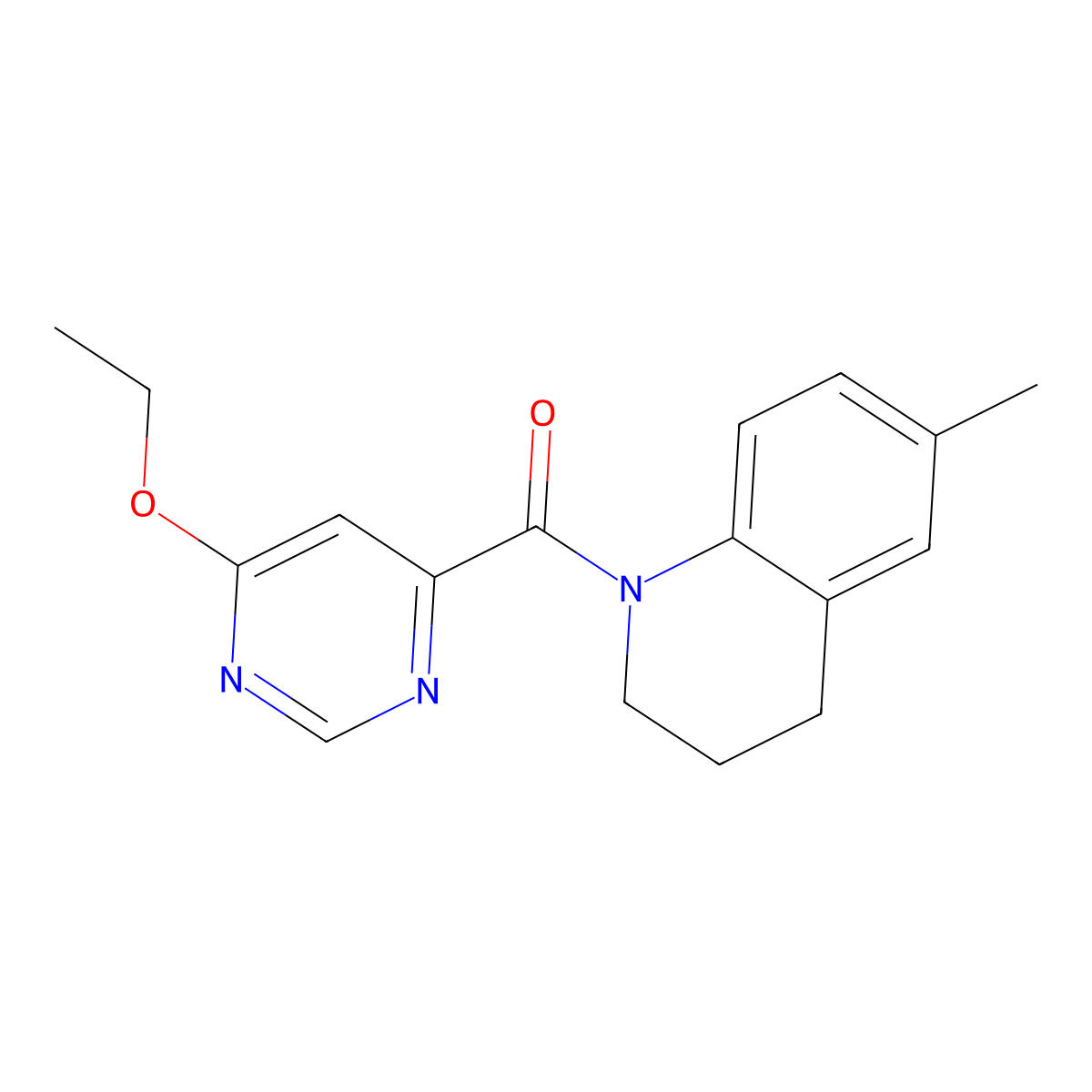 (6-ethoxypyrimidin-4-yl)(6-methyl-3,4-dihydroquinolin-1(2H)-yl)methanone molecular structure, CAS 2034249-81-3