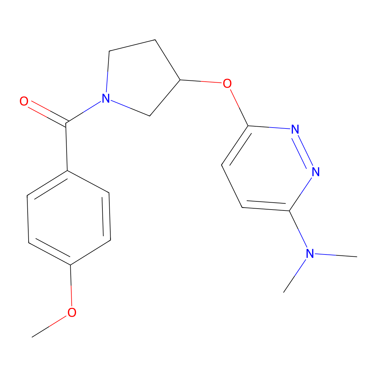 (3-((6-(Dimethylamino)pyridazin-3-yl)oxy)pyrrolidin-1-yl)(4-methoxyphenyl)methanone molecular structure, CAS 2034249-92-6
