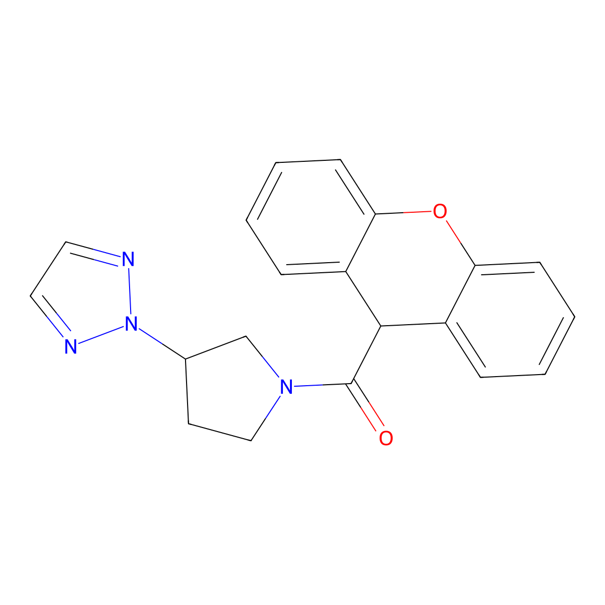 (3-(2H-1,2,3-triazol-2-yl)pyrrolidin-1-yl)(9H-xanthen-9-yl)methanone molecular structure, CAS 2034249-96-0