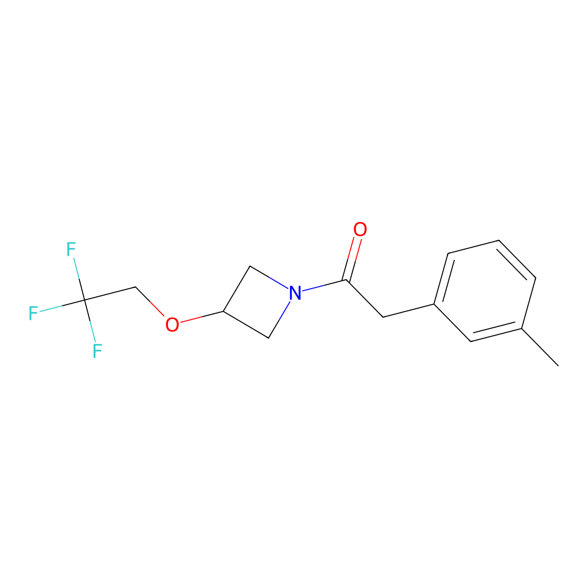 2-(m-Tolyl)-1-(3-(2,2,2-trifluoroethoxy)azetidin-1-yl)ethanone molecular structure, CAS 2034249-98-2