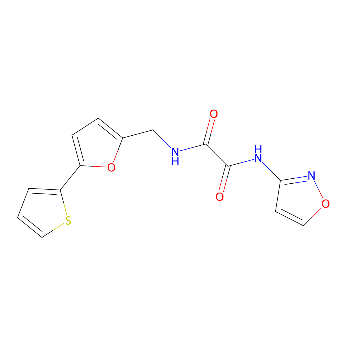N1-(isoxazol-3-yl)-N2-((5-(thiophen-2-yl)furan-2-yl)methyl)oxalamide molecular structure, CAS 2034250-01-4