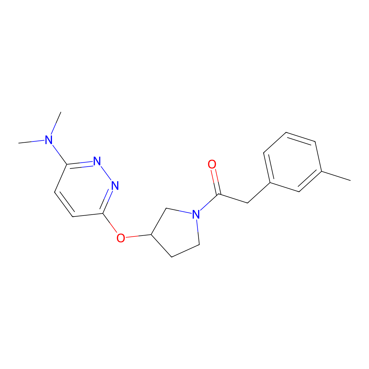 1-(3-((6-(Dimethylamino)pyridazin-3-yl)oxy)pyrrolidin-1-yl)-2-(m-tolyl)ethanone molecular structure, CAS 2034250-02-5