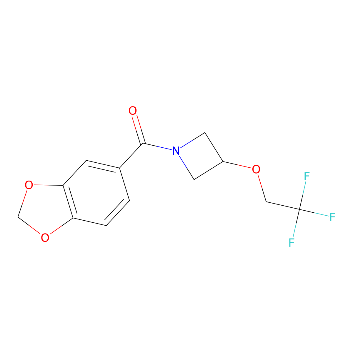 Benzo[d][1,3]dioxol-5-yl(3-(2,2,2-trifluoroethoxy)azetidin-1-yl)methanone molecular structure, CAS 2034250-04-7