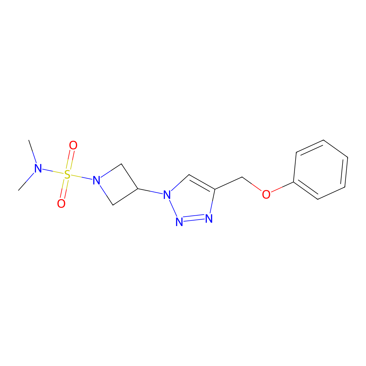 N,N-dimethyl-3-[4-(phenoxymethyl)-1H-1,2,3-triazol-1-yl]azetidine-1-sulfonamide molecular structure, CAS 2034250-08-1
