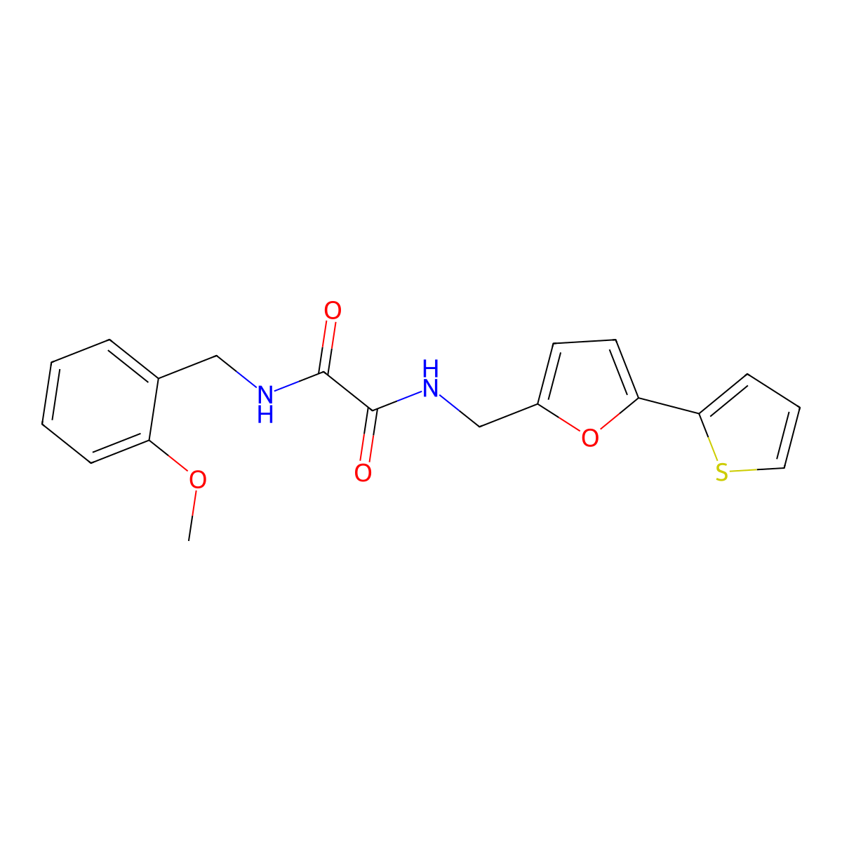 N'-[(2-methoxyphenyl)methyl]-N-{[5-(thiophen-2-yl)furan-2-yl]methyl}ethanediamide molecular structure, CAS 2034250-13-8