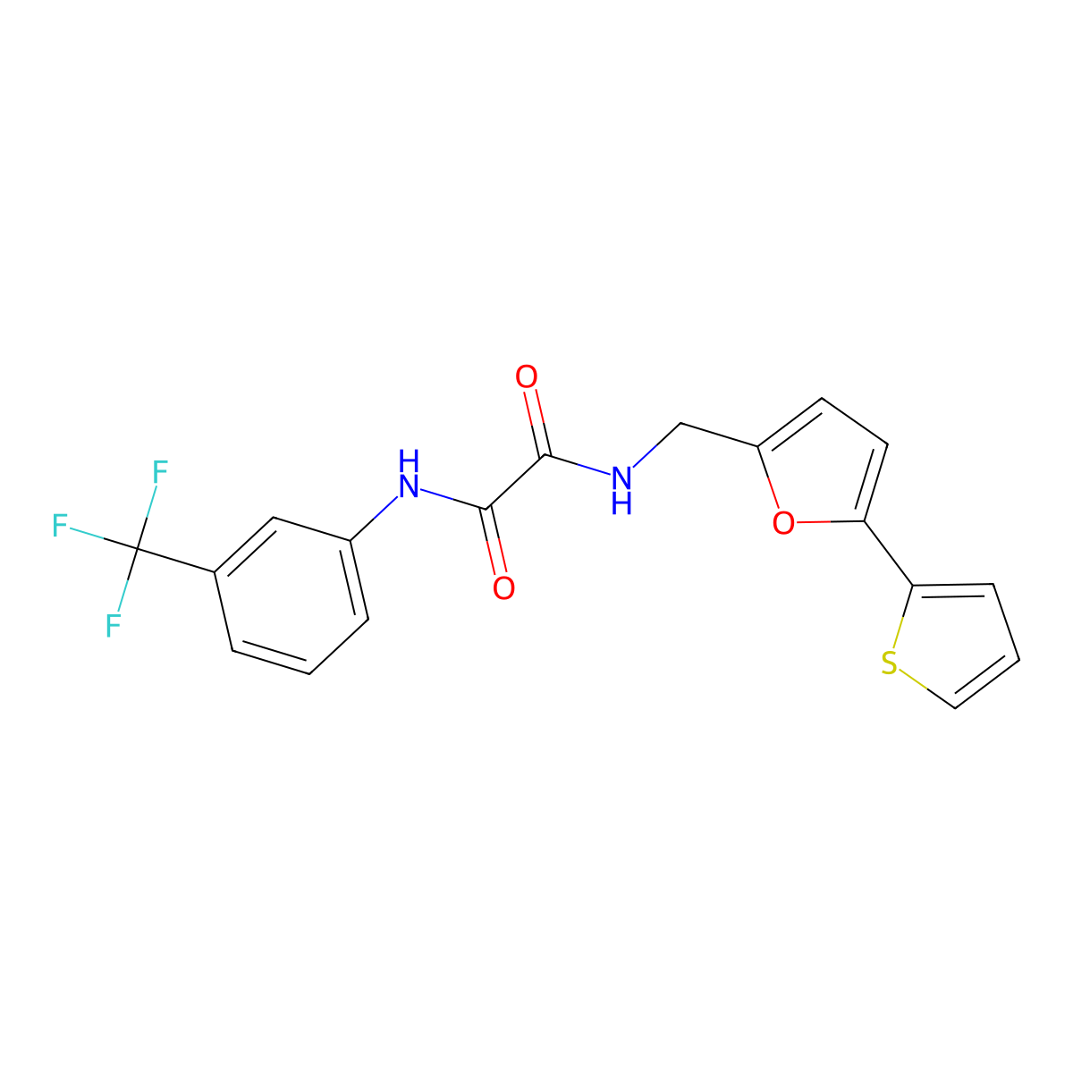 N-{[5-(thiophen-2-yl)furan-2-yl]methyl}-N'-[3-(trifluoromethyl)phenyl]ethanediamide molecular structure, CAS 2034250-20-7